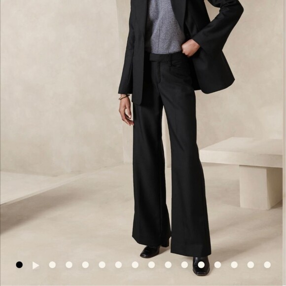 AGNONA Italy High Waist Black flare Leg Wool Silk Trousers Pants  size 30 - Picture 3 of 12